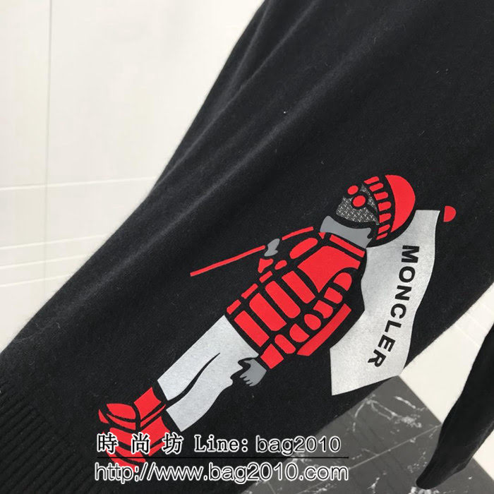 MONCLER蒙口 18ss秋冬新款 滑雪主題圖案 高領 黑色貂絨 男款羊毛衫 ydi1957